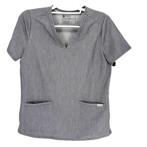 FIGS Casma Scrub Top Women's Small Graphite Gray 3 pocket FW1100 Nurse Medical
